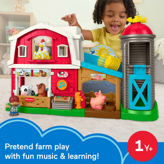 Fisher-Price Little People Caring Fun Animal Farm Playset Toddler Learning Toy, Multilanguage Version