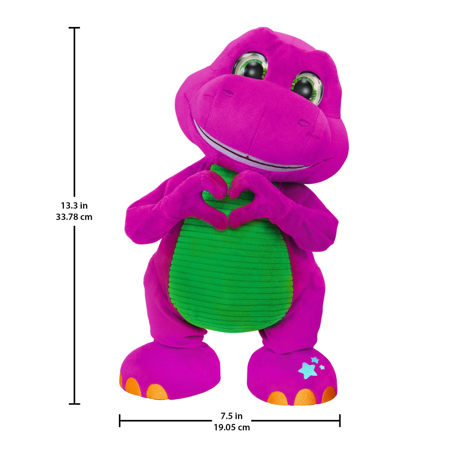 Fisher-Price Barney's World Dance Moves Music Barney Plush, 13-Inch Figure, Songs, Sounds, Lights & Soft Texture