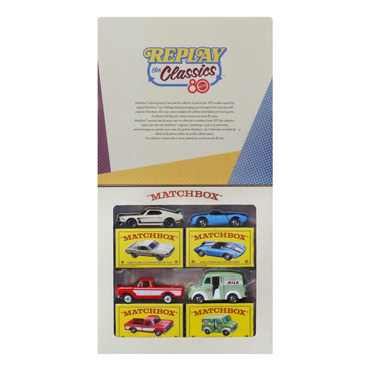 Matchbox Mattel 80Th Anniversary 4-Pack Of Die-Cast 1:64 Scale Toy Cars & Trucks With Moving Parts