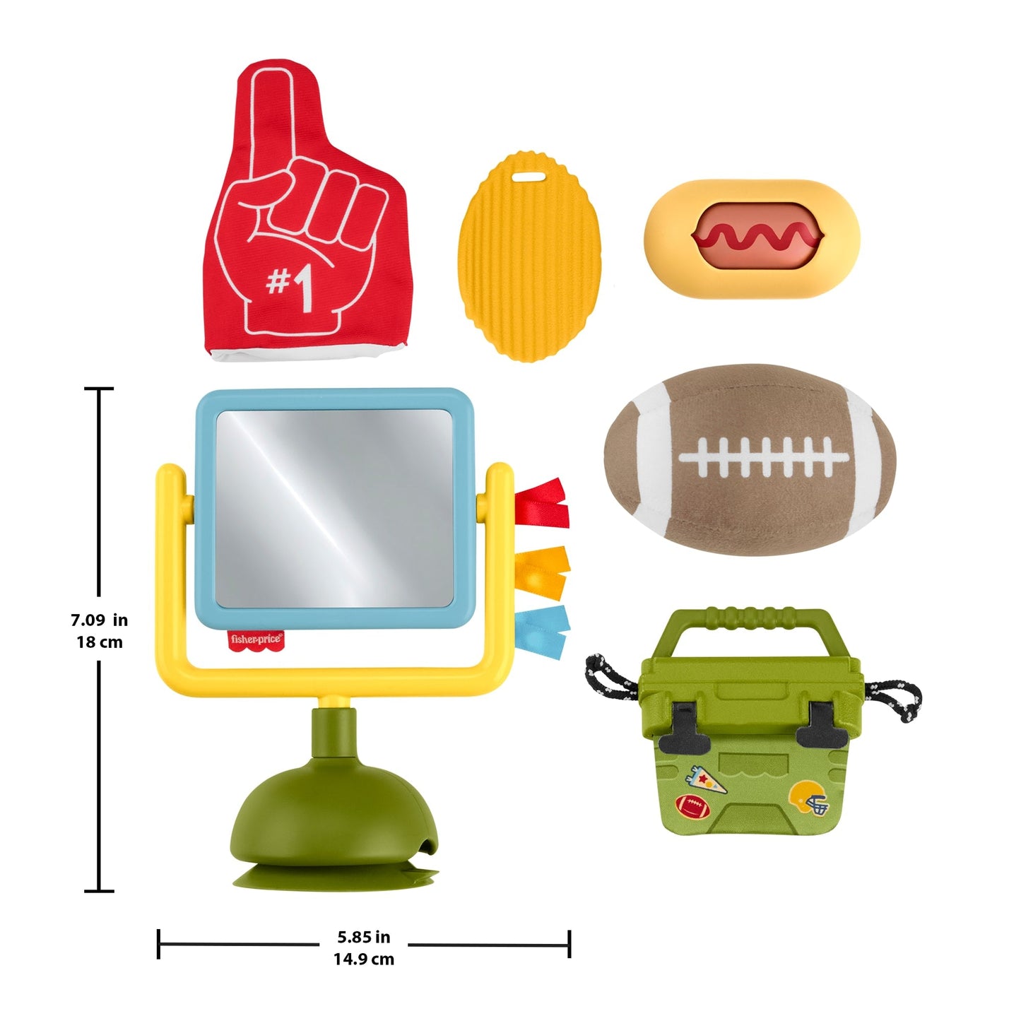Fisher-Price Mini Me Moments Tiny Tailgater Set, 6-Piece Baby Sensory Activity Toys