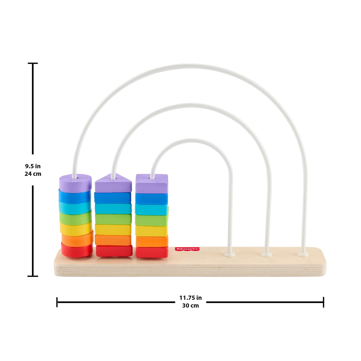 Fisher-Price Wooden Rainbow Bead Bar Maze, Baby & Toddler Developmental Toy, 1 Wood Piece
