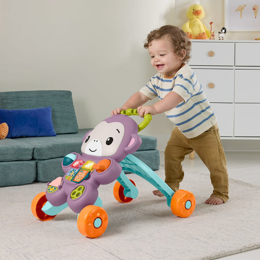 Fisher-Price Learn With Me Purple Monkey Walker Baby Activity Toy With Music & Lights