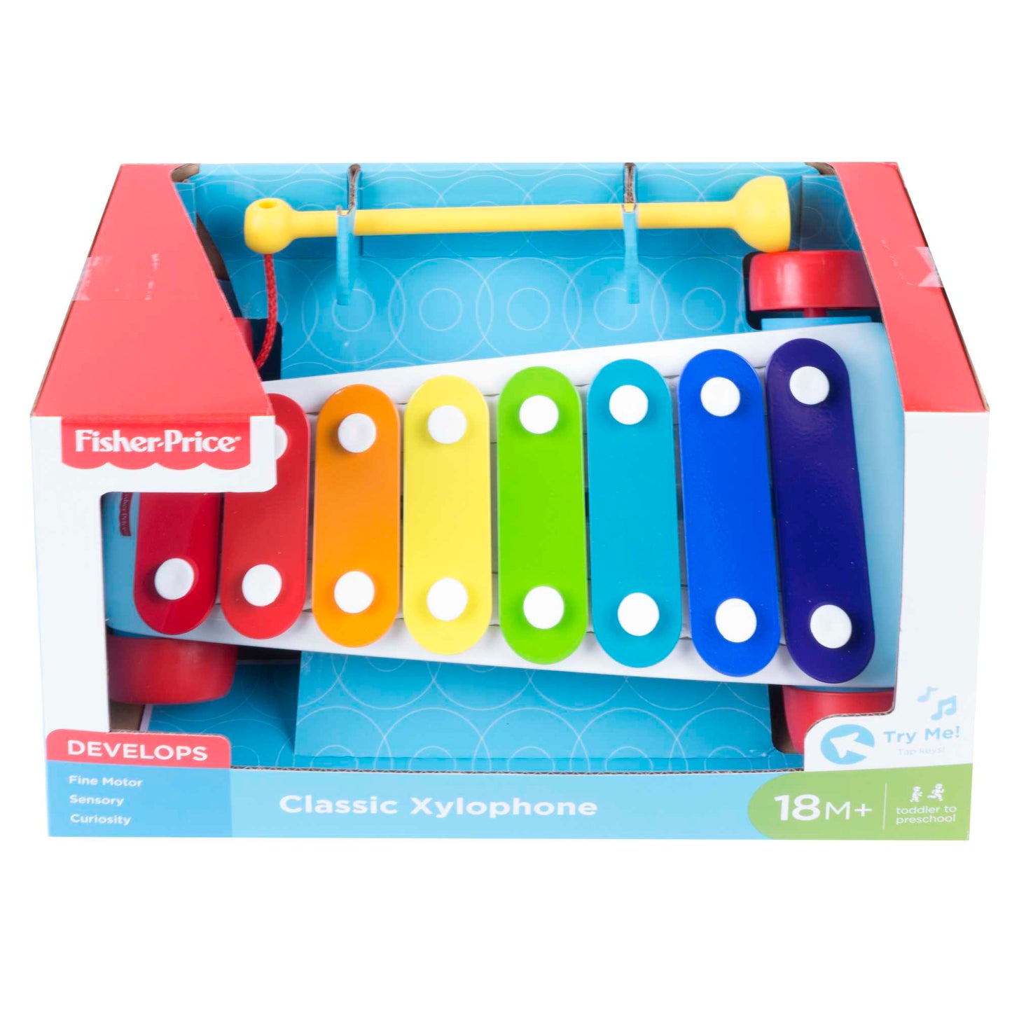 Fisher-Price Classic Xylophone Toddler Pretend Musical Instrument Pull Toy