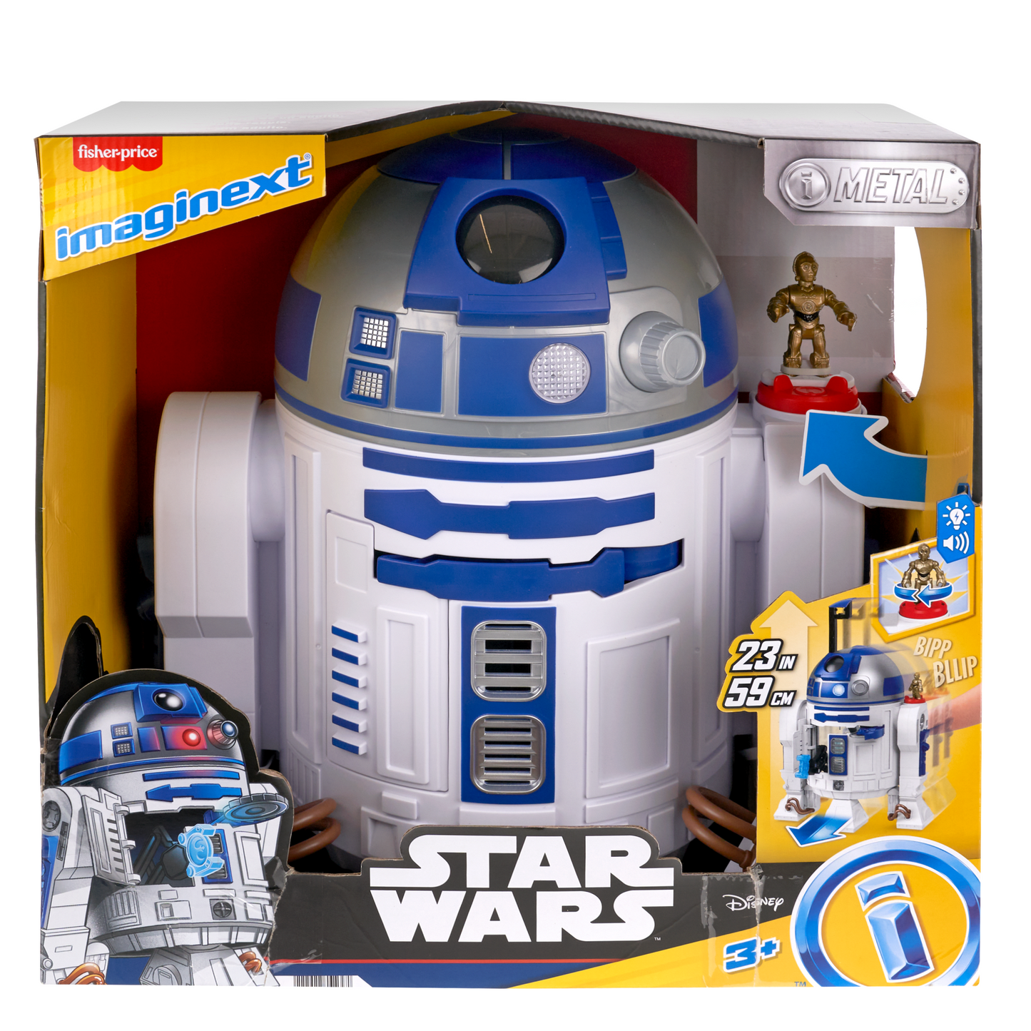 Imaginext Star Wars R2-D2 Toy With Lights Sounds & C-3Po Diecast Character Key For Kids