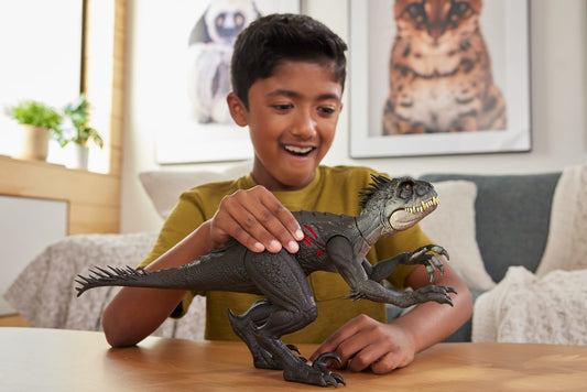 Jurassic World Ultimate Damage Scorpios Rex Dinosaur Toy Figure With Damage, Light & Sound Toy