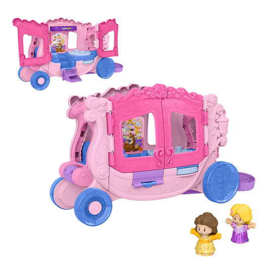 Fisher-Price Little People Disney Princess Pull-Along Musical Carriage Toddler Toy With 2 Figures