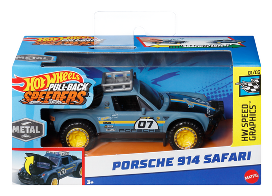 Hot Wheels Pull-Back Speeders Toy Car in 1:43 Scale, Pull Car Backward & Release To Race