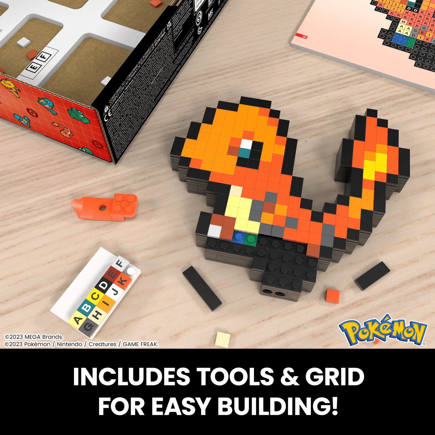 MEGA Pokémon Charmander Building Toy Kit (349 Pieces) Retro Set For Collectors
