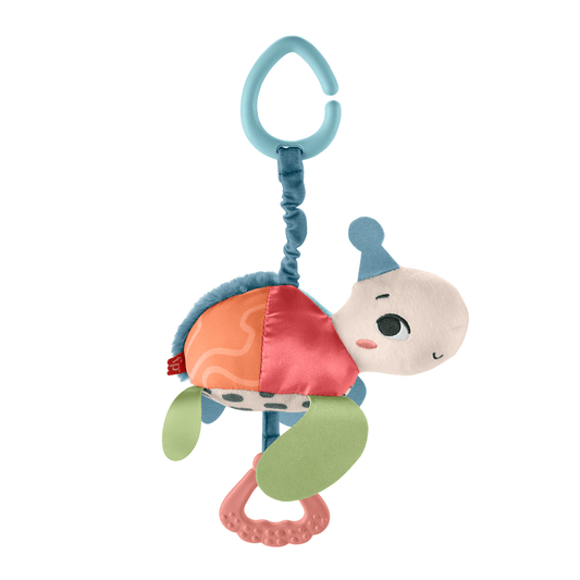 Fisher-Price Planet Friends Sea Me Bounce Turtle Baby Stroller Toy With Sensory Details Newborns