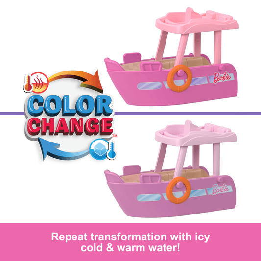 Barbie Mini Barbieland Doll & Vehicle Set With 1.5-Inch Doll & Dream Boat With Color-Change
