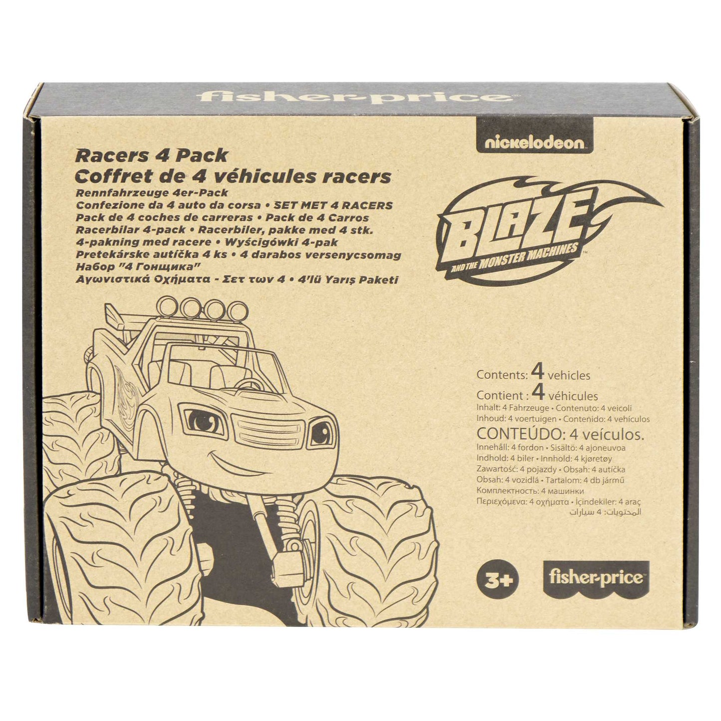 Fisher-Price Nickelodeon Blaze And The Monster Machines Racers 4 Pack