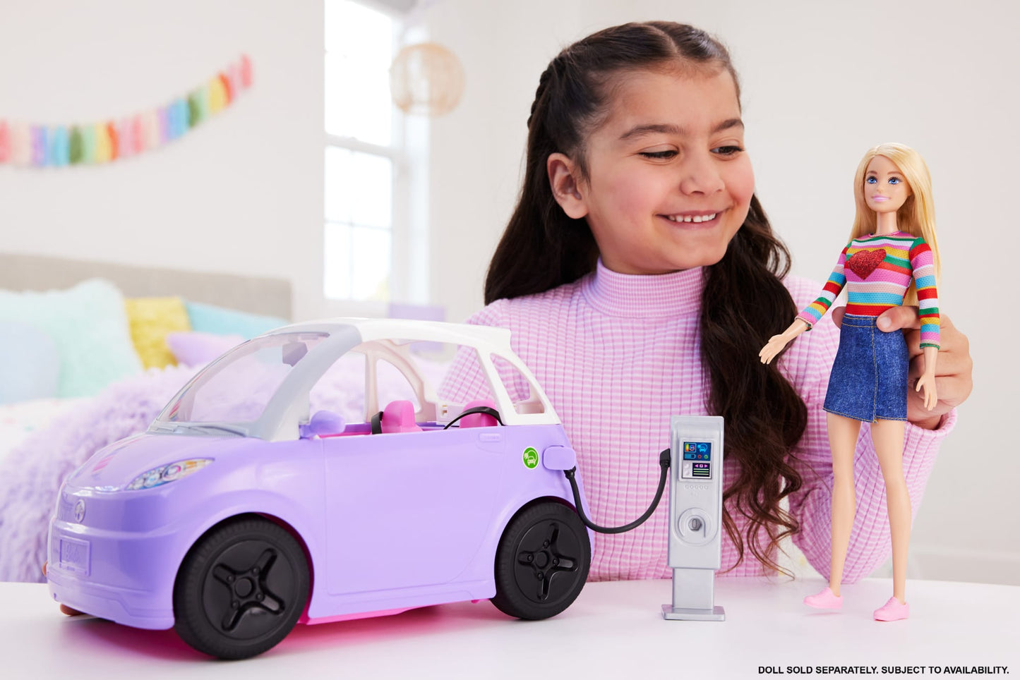 Barbie Car, Kids Toys, “Electric Vehicle” With Charging Station