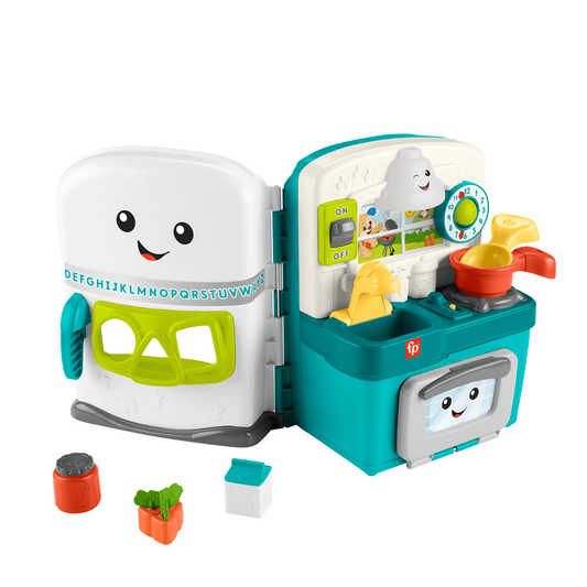 Fisher-Price Laugh & Learn Learning Kitchen Toddler Playset With Music Lights & 5 Play Pieces