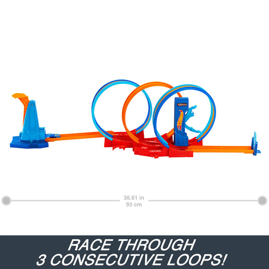 Hot Wheels Track Set, Ultra Hots Loop Madness With 3 Loops & 1 Hot Wheels Car